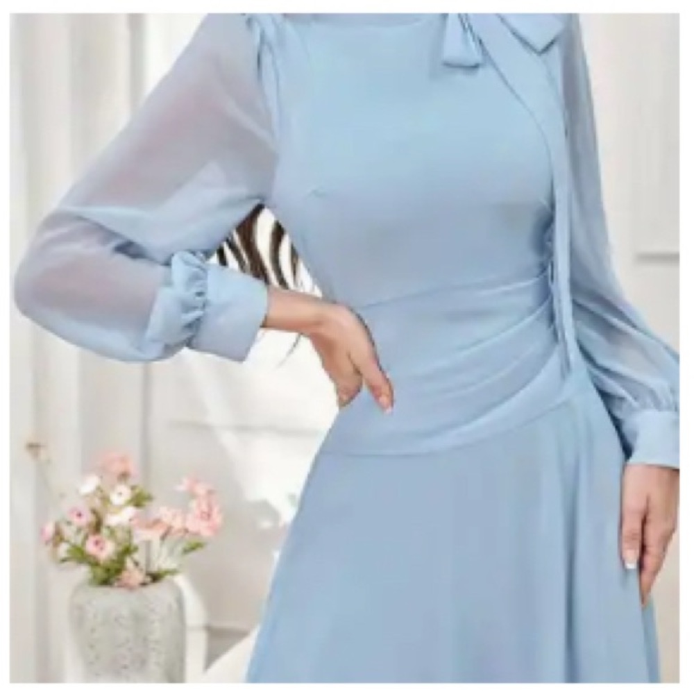 Elegant Blue Women's Dress